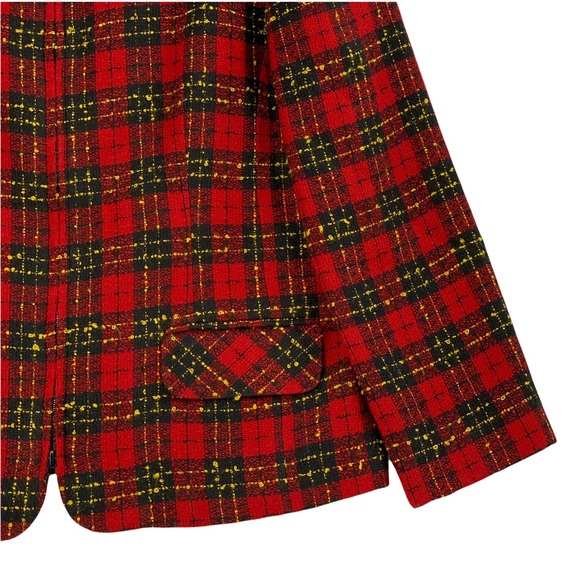 Zipper Front Plaid Tweed Blazer by Sag Harbor - Picture 4 of 15